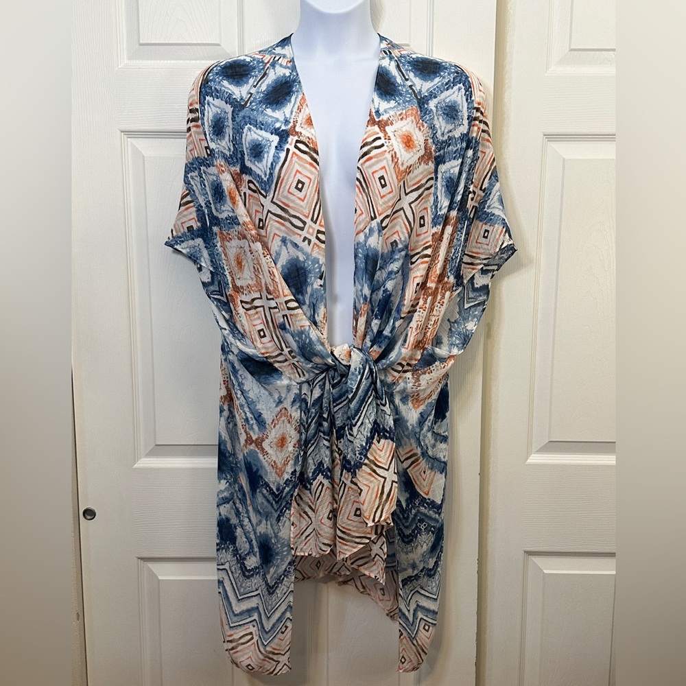 Nicole Miller Kimono Cover Up/Topper - One Size NWT Multi Color